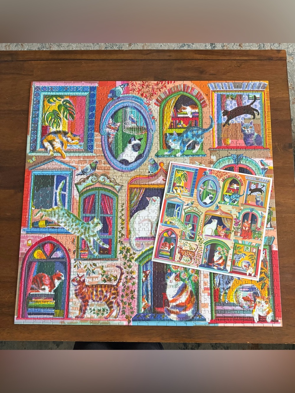EeBoo 1000 piece “Cats in Windows” puzzle